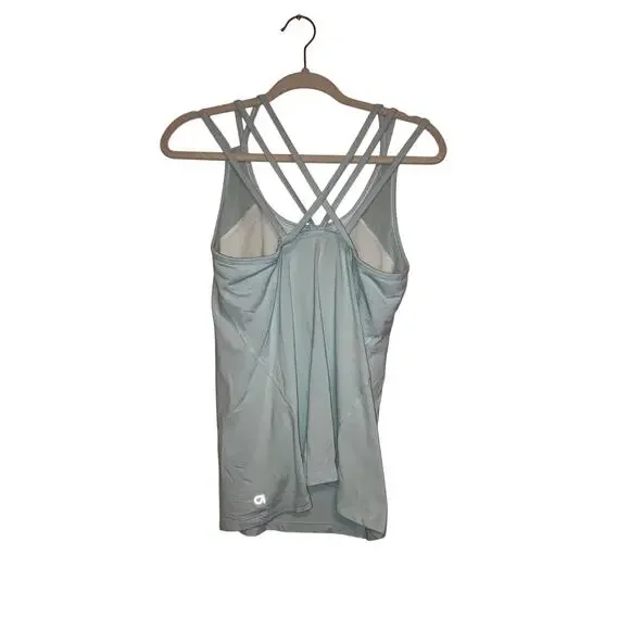 Gap Baby Blue Athletic Criss Cross Back Athletic Tank With Built In Bra Size M - Picture 2 of 5